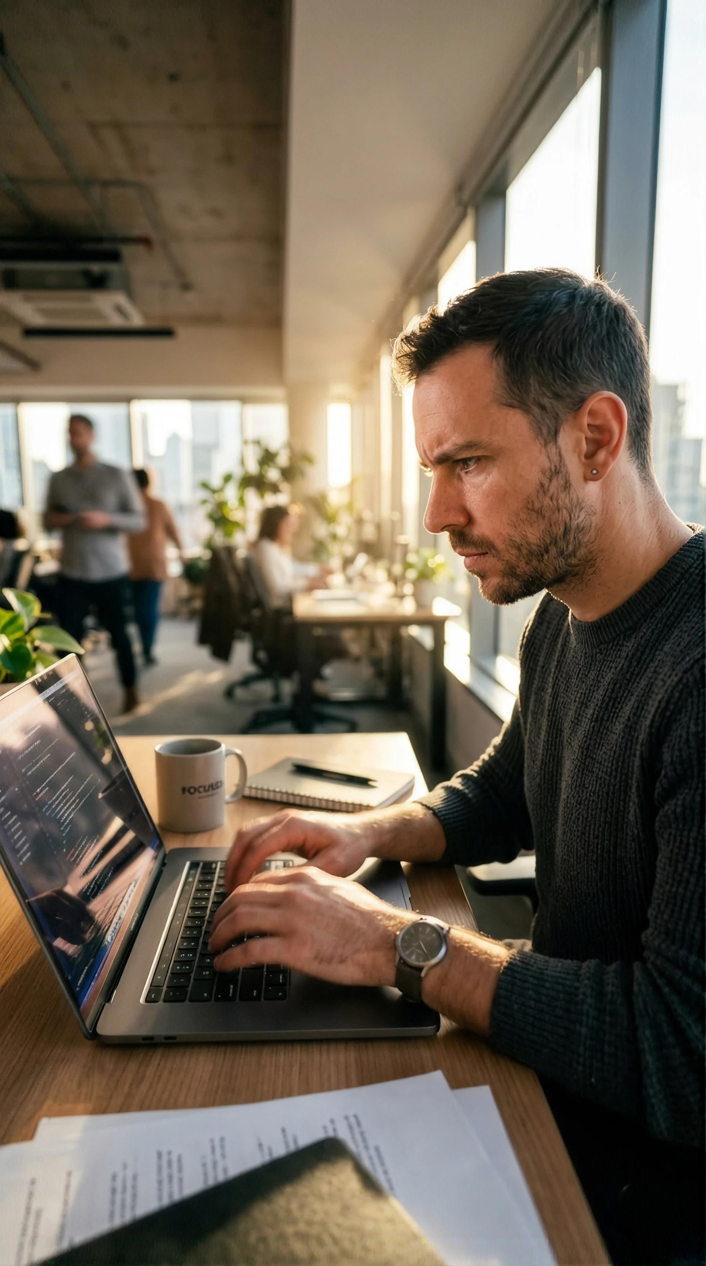 Professional working on a laptop
