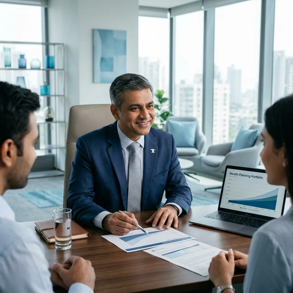 A portfolio manager discussing an investment strategy with clients
