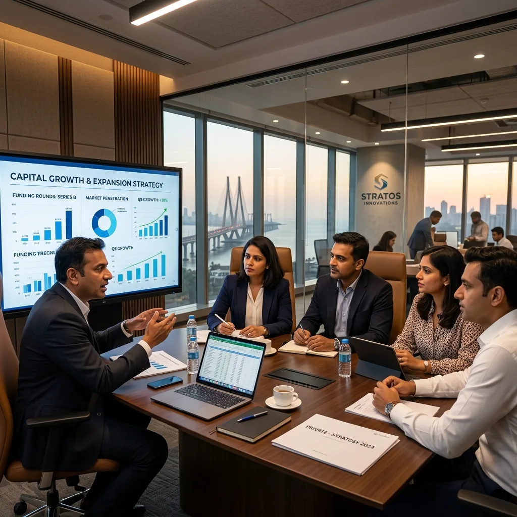 Indian business professionals in boardroom strategy session